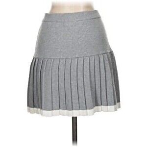 Freshman 1996 Elastic Waist Knitted Contrast Trim Pleated Sweater Skirt L